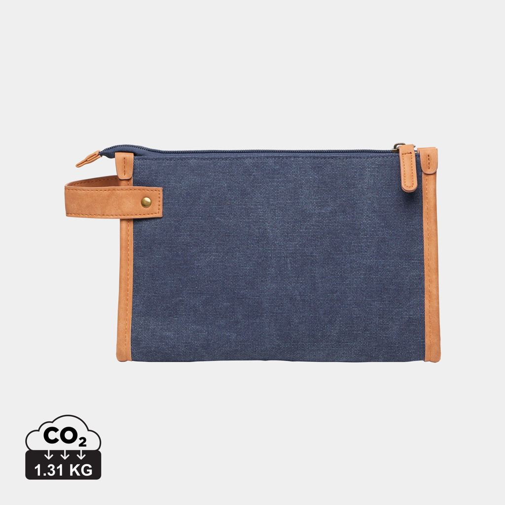 Trousse de toilette toile recyclée publicitaire Bosler VINGA Bleu marine